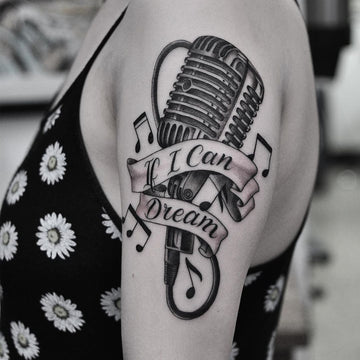 90 Microphone Tattoo Designs For Men  Manly Vocal Ink