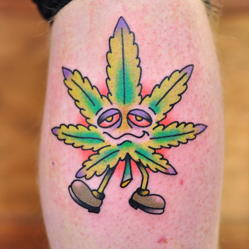 420 Weed Leaf Tattoo By Melbourne Tattooist Kane Berry Vic Market Tattoo