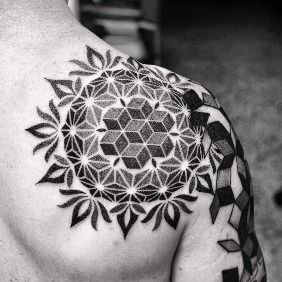 Sacred Geometric Shoulder Tattoo done by Tattooist Chris Jones – Vic ...
