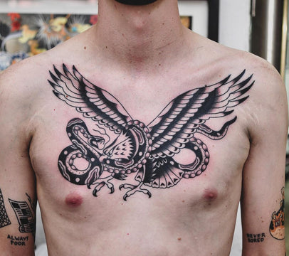 Chest Linework Snake tattoo at theYoucom