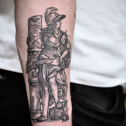 Tattoo uploaded by Sasha Woland  Occult Bishop  Thank you Rebecca    blackwork medieval woodcut occultwork  woodcuttattoos engravingtattoo engraving illustration occult 