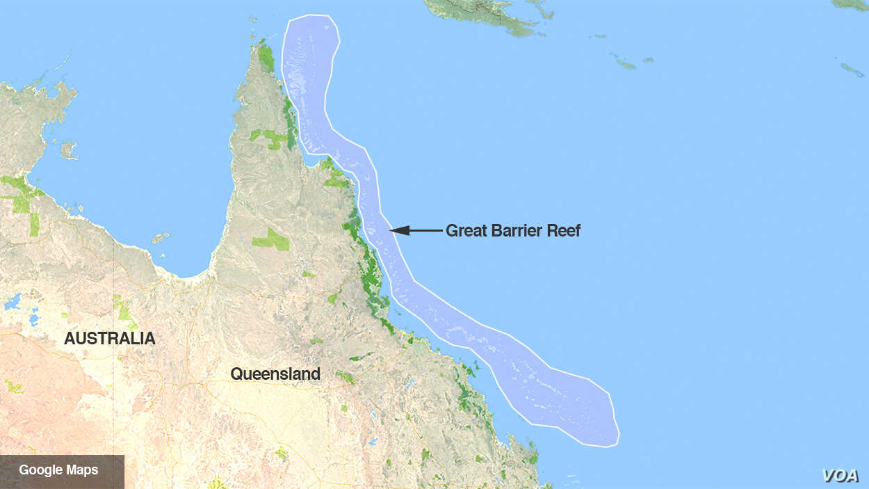 map of The Great Barrier Reef