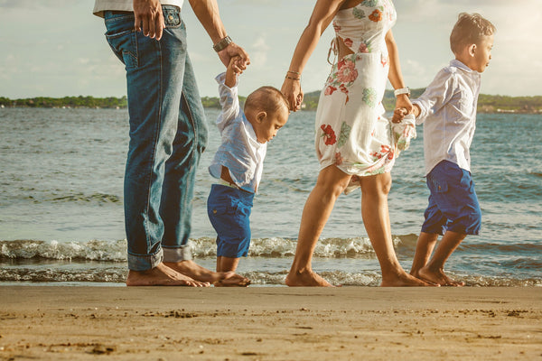  family together by the beach