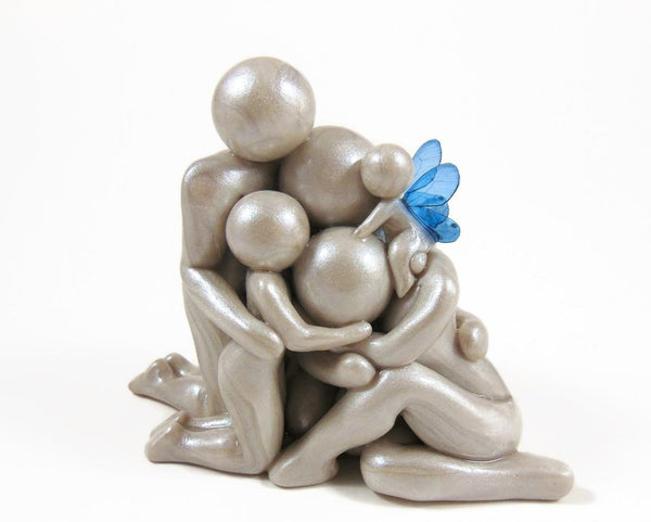 Grieving family sculpture