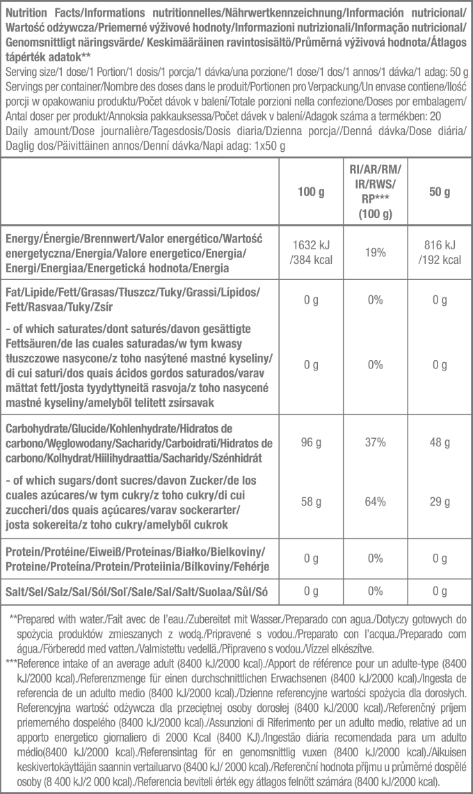 Carbox - 1000 g - Supplement Facts