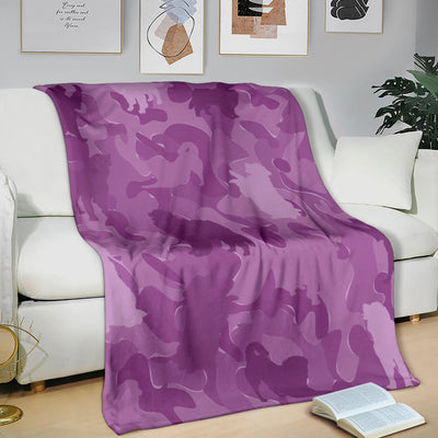 Bernese Mountain Dog Pink Camouflage Design Premium Blanket