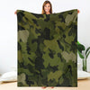 Chow Chow Green Camouflage Design Premium Blanket