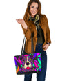 Pitbull Small Leather Tote Bags - Art By Cindy Sang - JillnJacks Exclusive