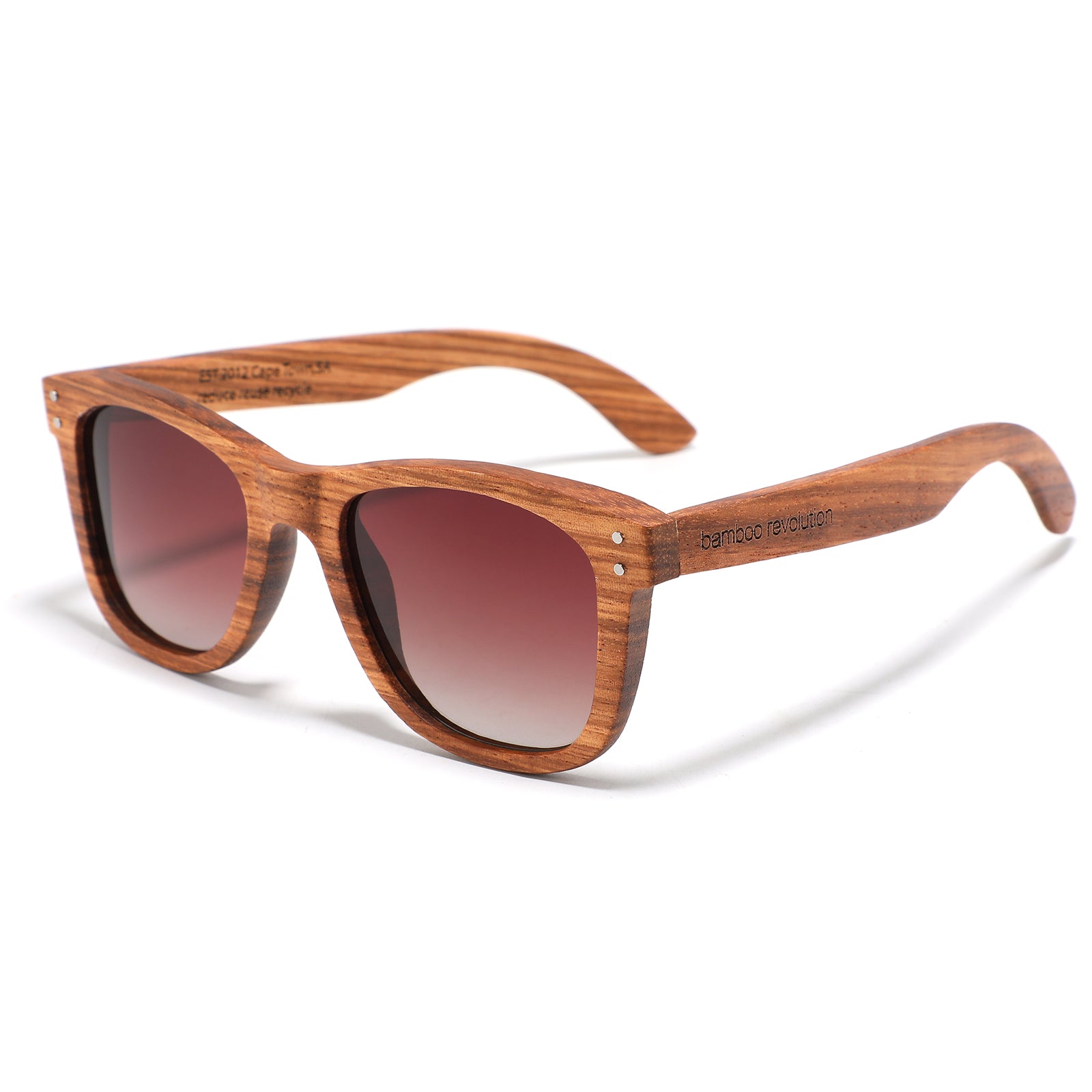 Mimigo 100% Real Zebra Wood Sunglasses Polarized Handmade Bamboo