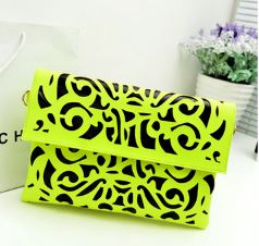 Trendy Neon Clutches With Cut Work