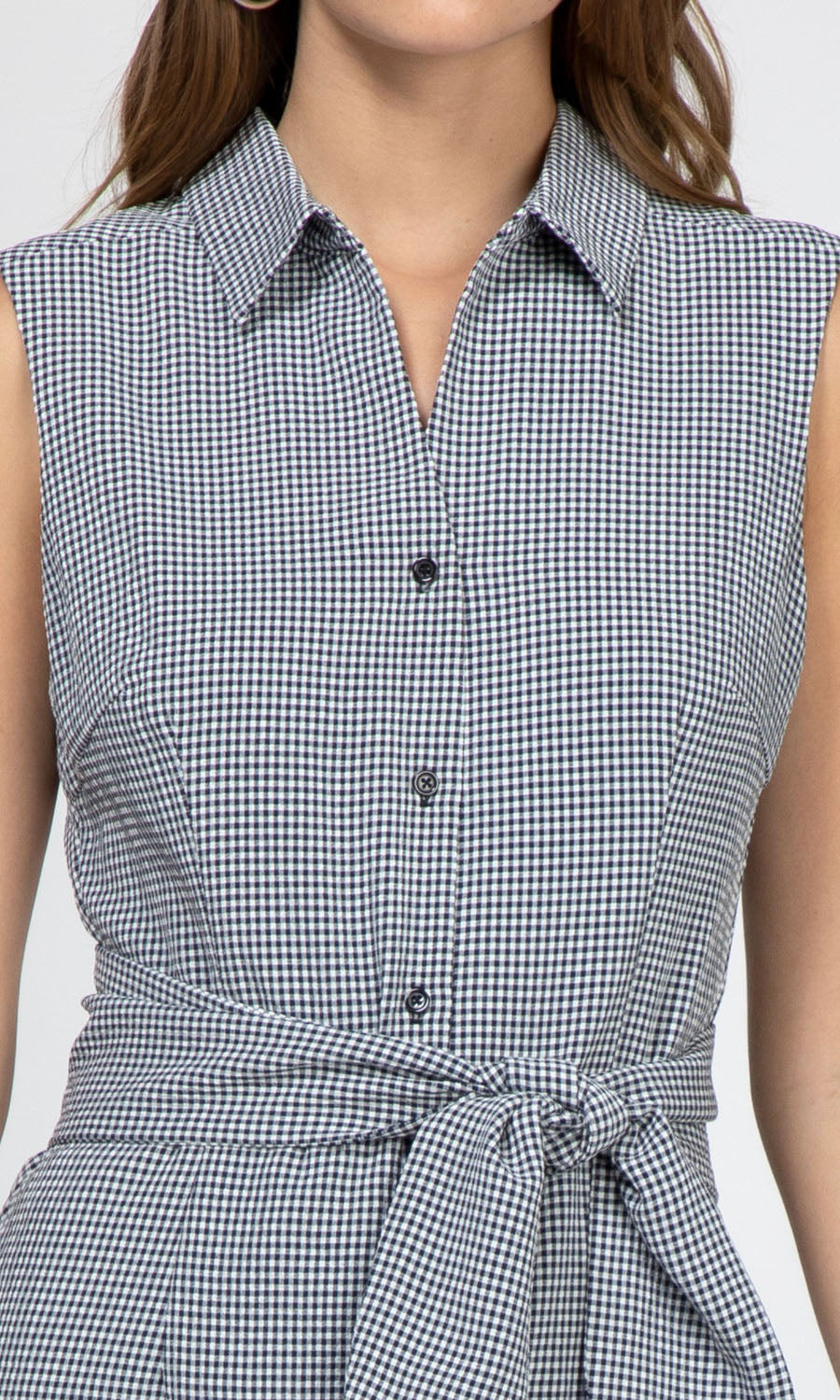 Jena Gingham Tie-Waisted Dress