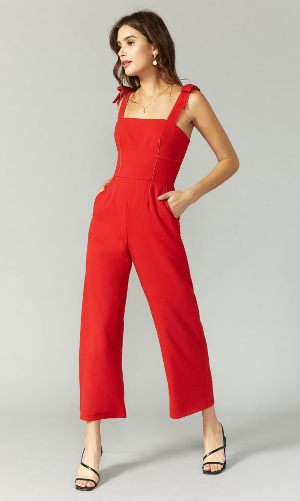 red bow jumpsuit