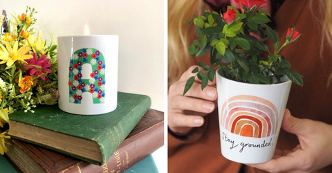 candles and plant pot gifts for students