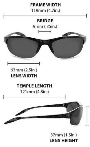 Alpine Polarized Sunglasses Size, Fit and Dimensions Guide