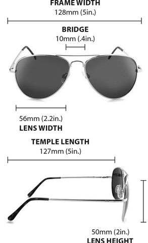 Estrada Polarized Sunglasses Size, Fit and Dimensions Guide