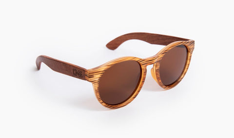 Optic Nerve Goldfoil Natural Wood Fade Brown Lens Sunglasses
