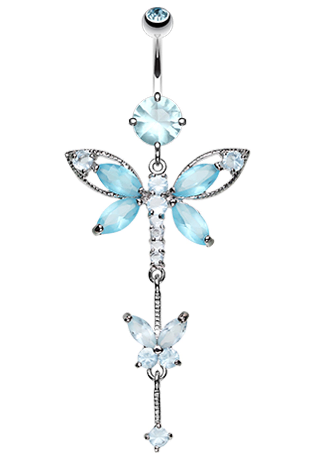 Shimmering Butterfly Sparkle Belly Button Ring