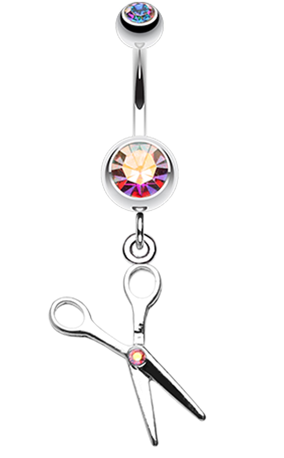 Scissor Sparkle Belly Button Ring