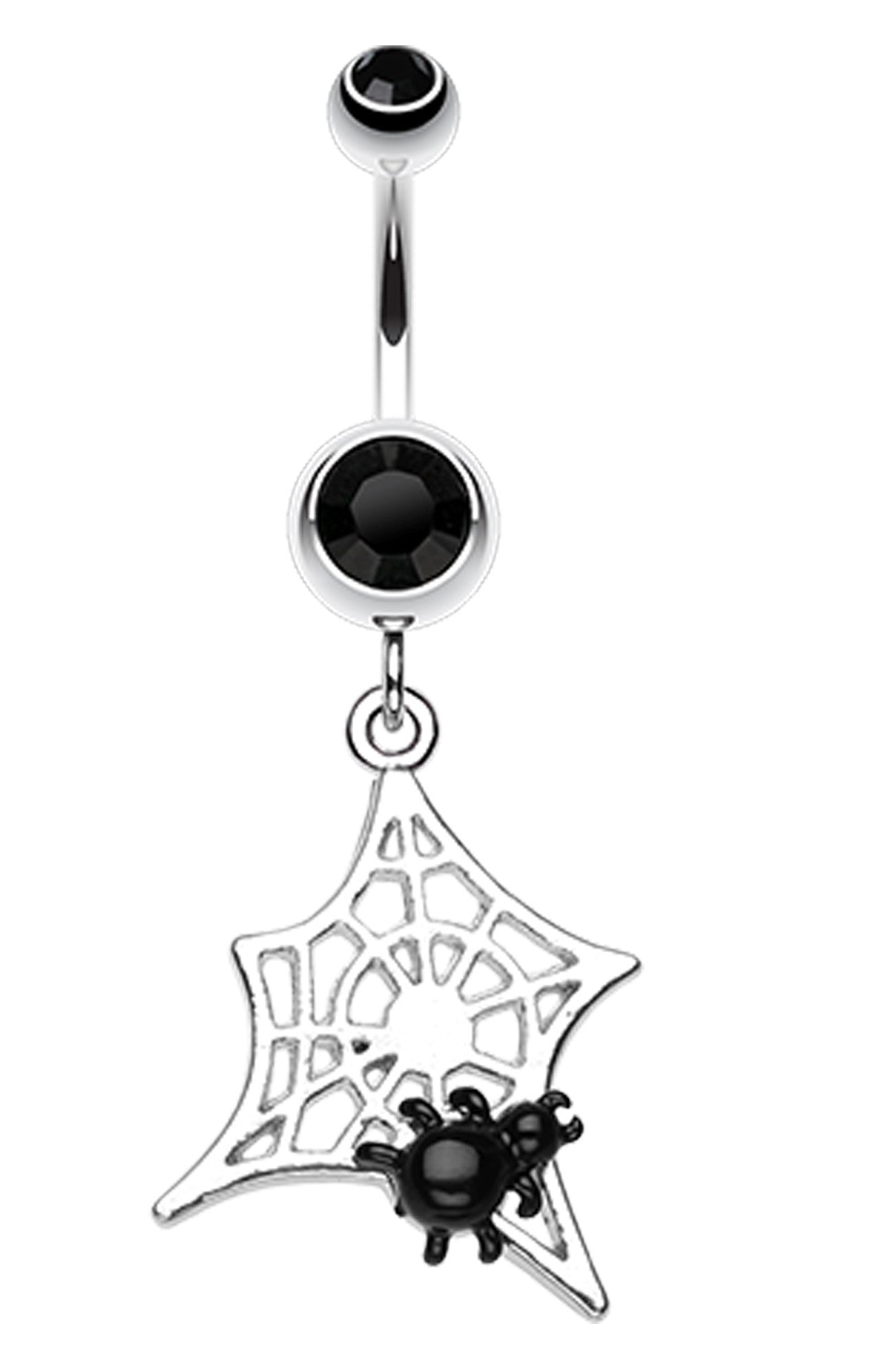 Mini Spider Cobweb Belly Button Ring