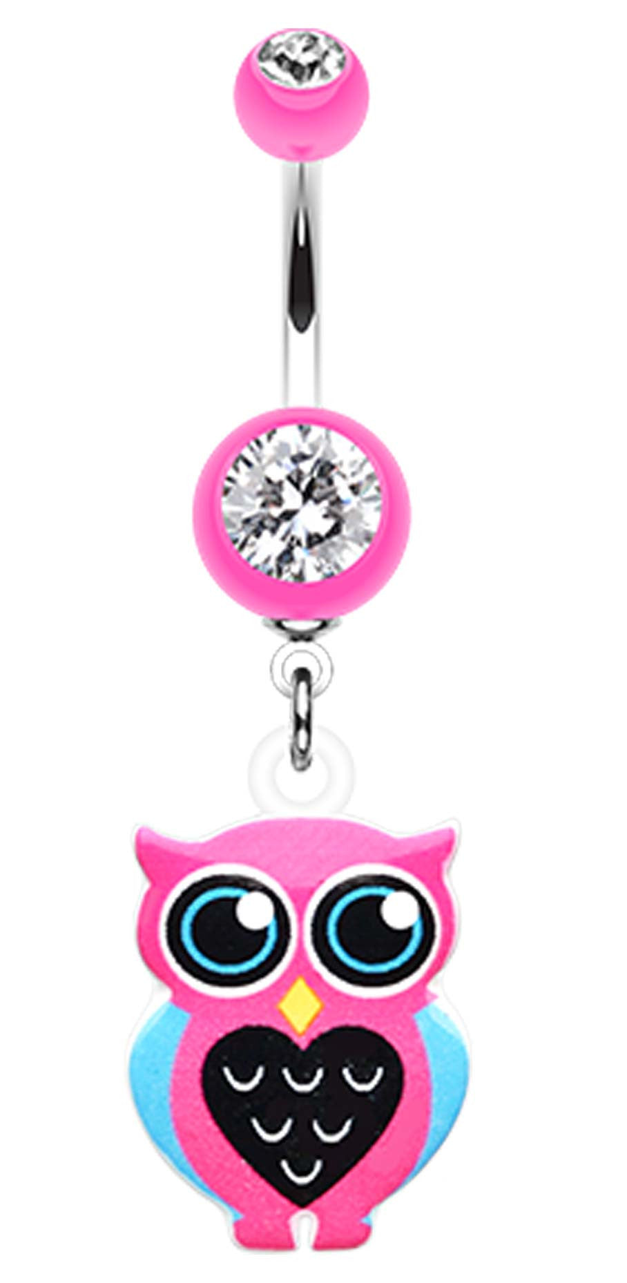 Owl Love Belly Button Ring