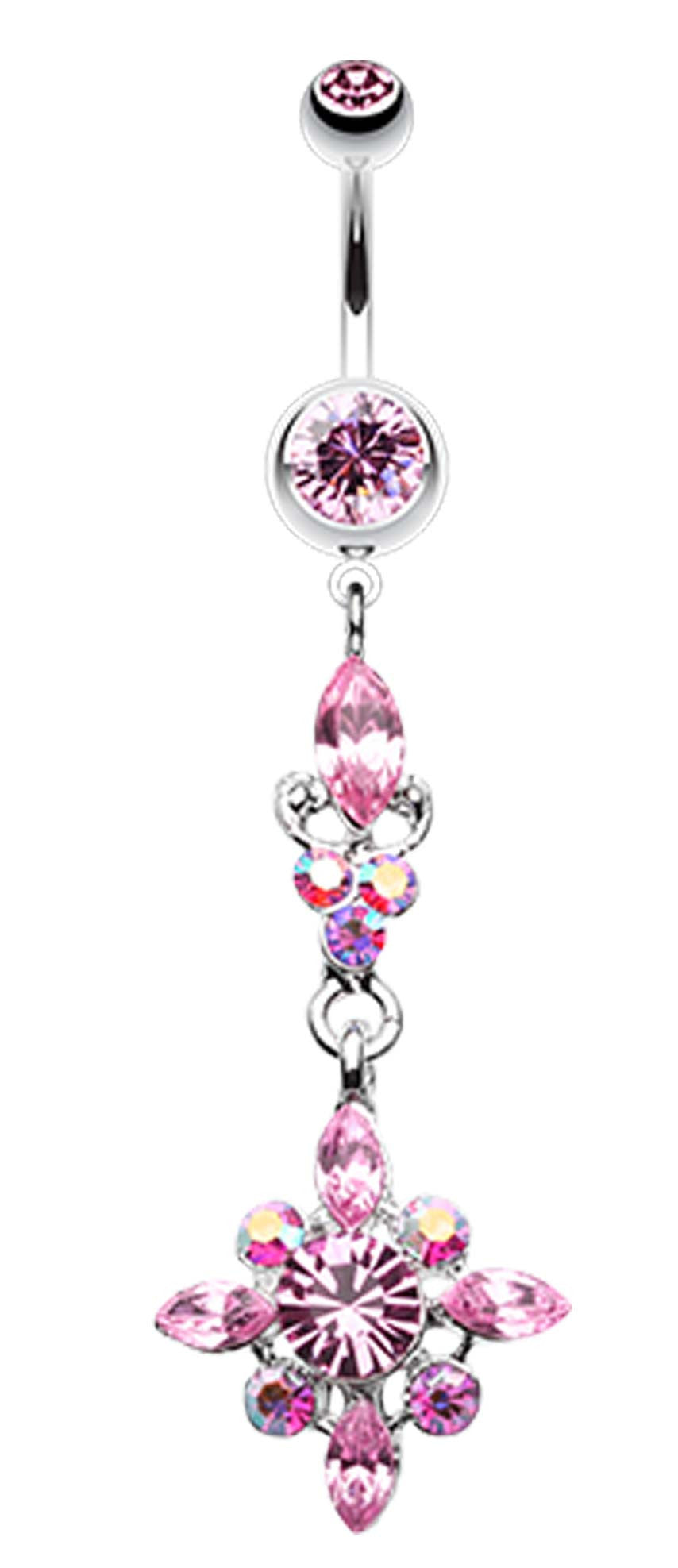 Dangling Shine Drops Belly Button Ring