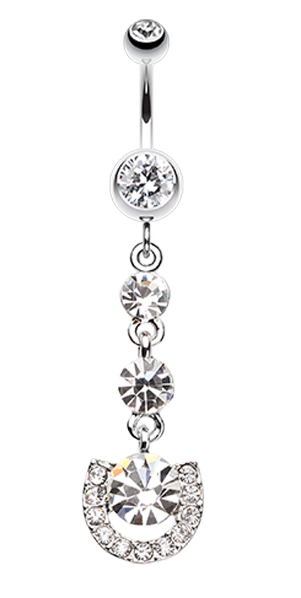 Vivacious Crystals Belly Button Ring