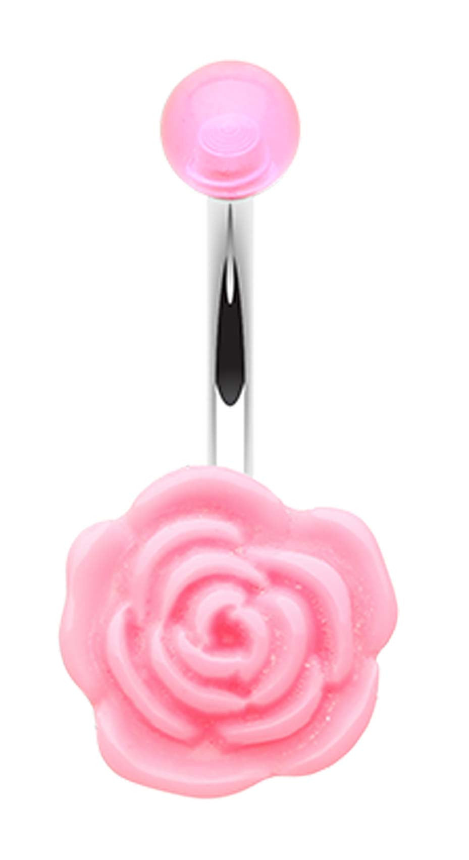 Simple Rose Bloom Belly Button Ring