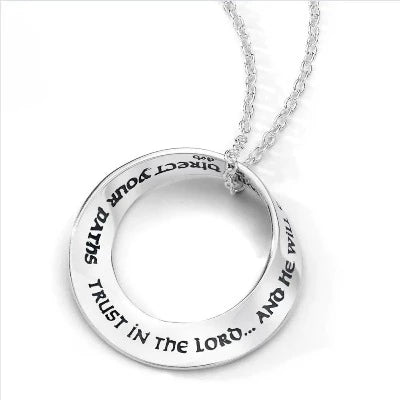 TRUST IN THE LORD - PROVERBS 3:5-6 Sterling Silver Necklace