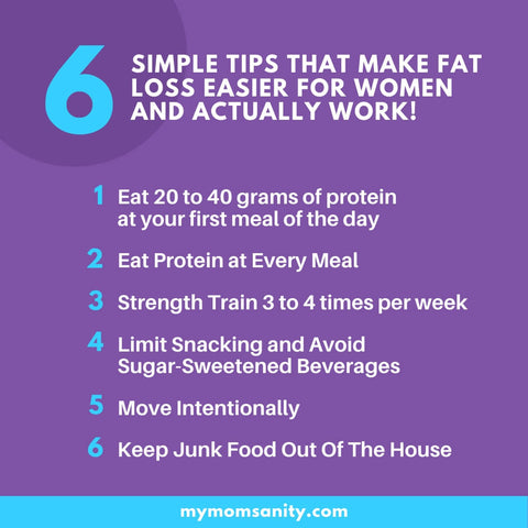 Infographic of 6 Simple Tips That Make Fat Loss Easier for Women