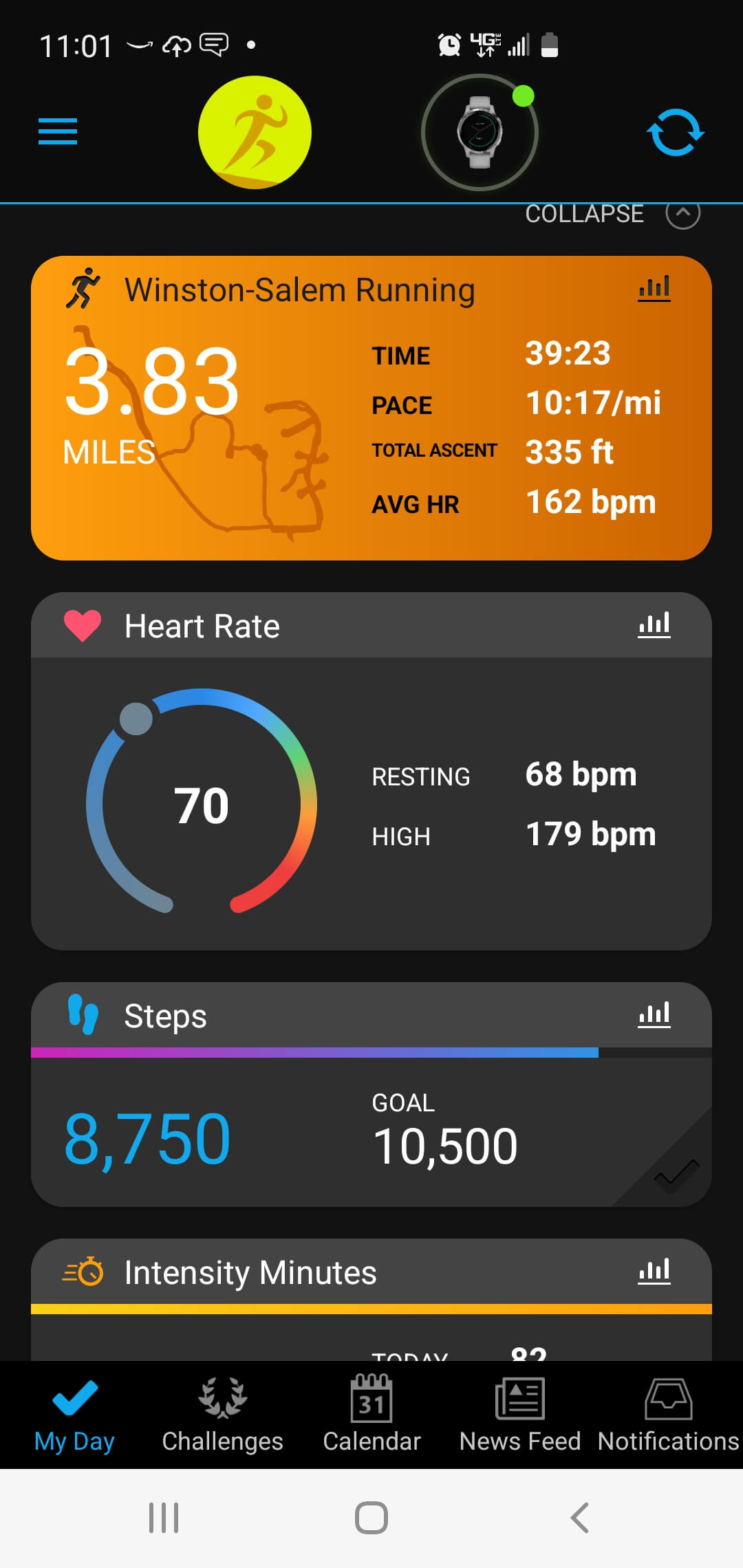 Daily fitness tracking on the Garmin VivoActive 4S Smartwatch