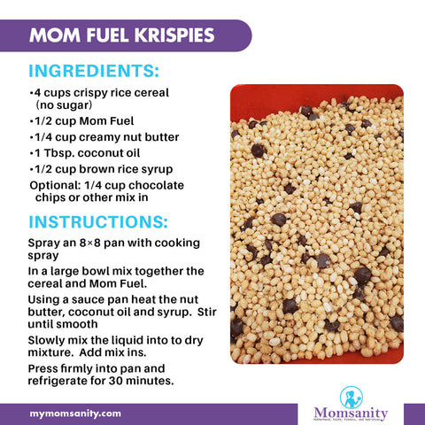 krispy rice bar recipe made with Mom Fuel protein powder