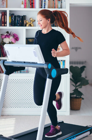 Aerobic exercise at home using a treadmill