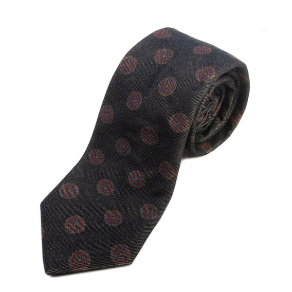 Eton Medallion Silk Tie In Red