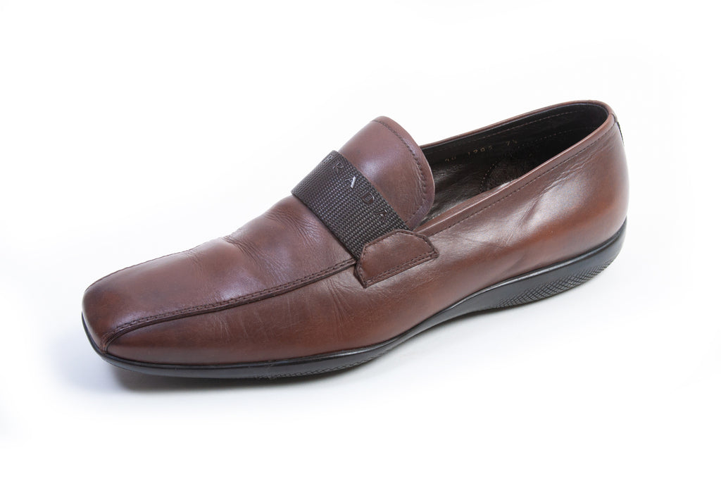 Prada Brown Bicycle Toe Loafers