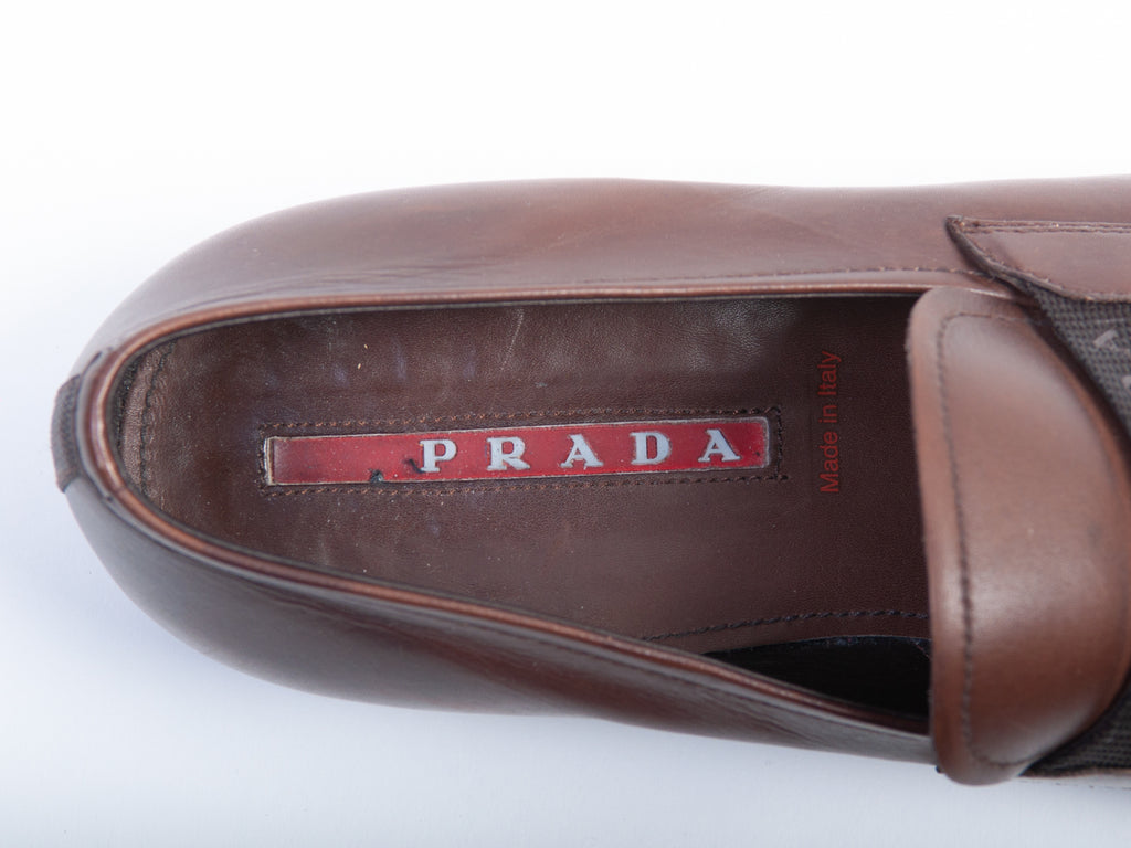 Prada Brown Bicycle Toe Loafers