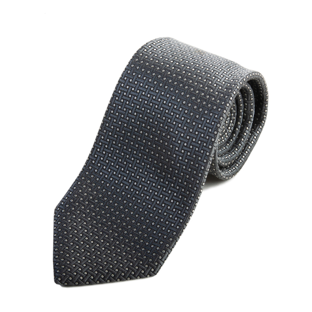 Tom Ford Grey Geometric Silk Tie