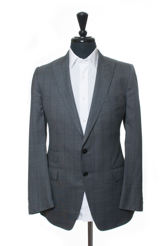 Tom Ford Grey Windowpane Check Silk Blend O'Connor Suit