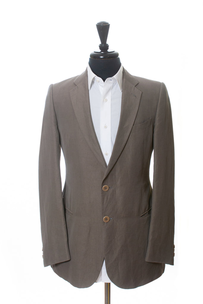 Armani Collezioni Brown Silk Blend Sharkskin Suit