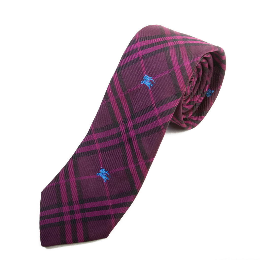 Burberry Burgundy Check Slim Tie