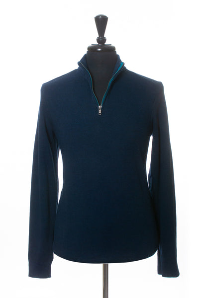 Navy blue sweater with clearance zipper