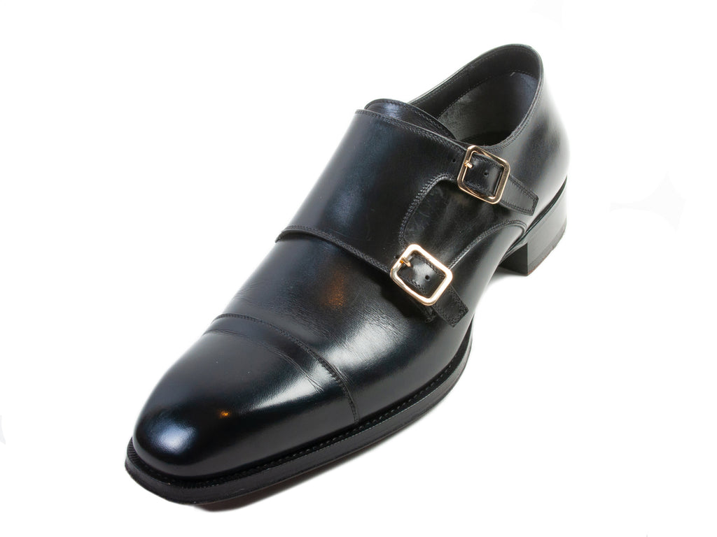 Tom Ford Black Elkan Double Monk Strap Shoes