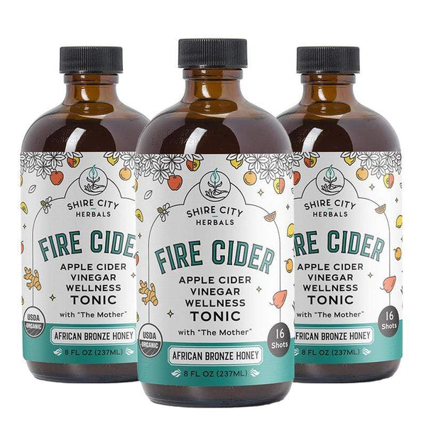 Fire Cider | Triple Pack | 8 oz | African Bronze Honey | Apple Cider Vinegar and Honey Tonic