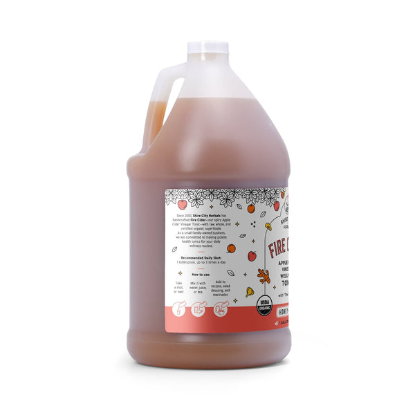 Fire Cider | 128 oz | Gallon | Honey-Free | Apple Cider Vinegar and Spice Tonic |