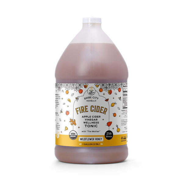 Fire Cider | 128 oz | Gallon | Wildflower Honey | Apple Cider Vinegar and Honey Tonic |