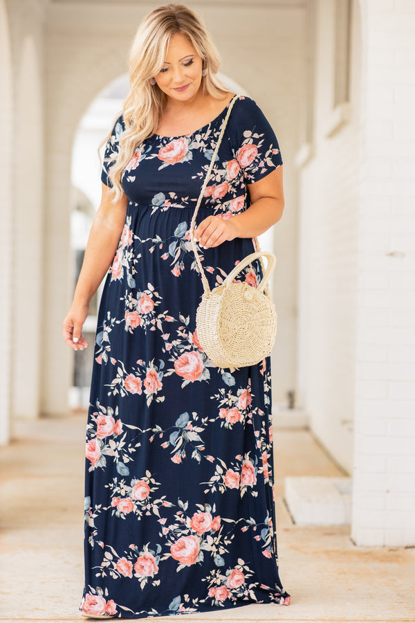 romantic maxi dress with sleeves