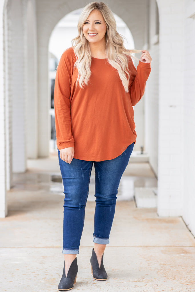 Women's Plus Size Rust Colored Tunic Top | Chic Soul