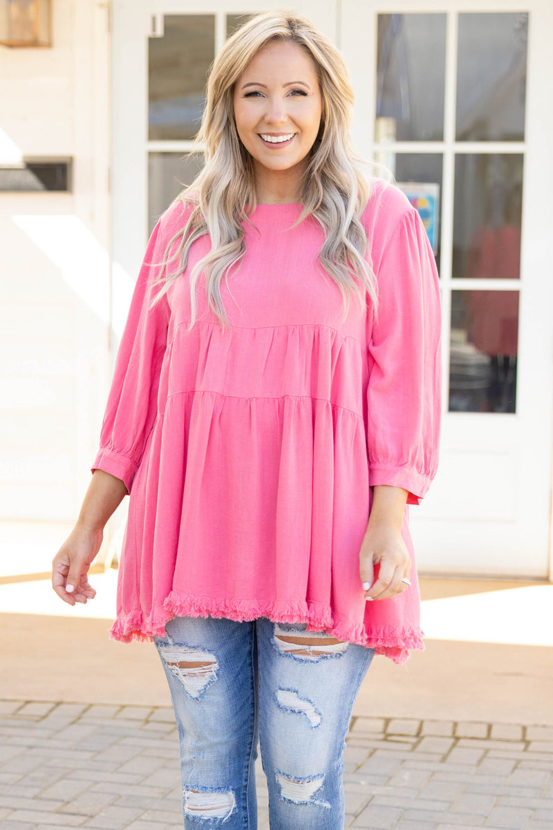 Concert Date Night Top, Bubble Pink Chic Soul