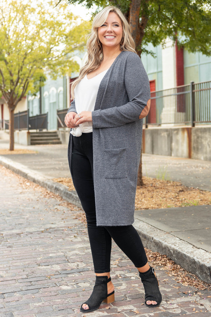 Cuddle Weather Cardigan, Charcoal – Chic Soul