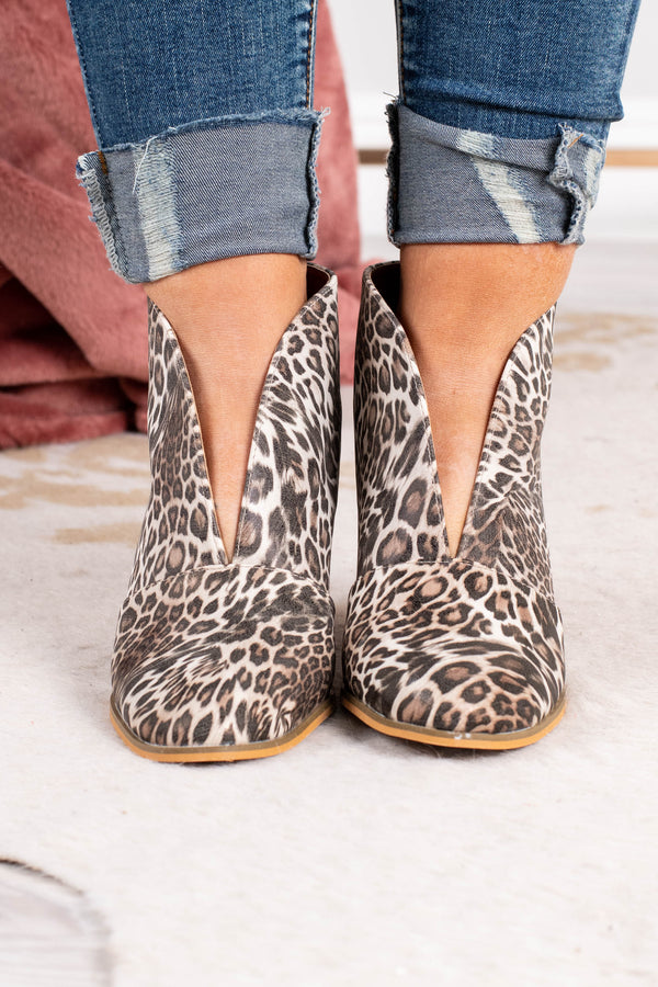 deep v leopard booties