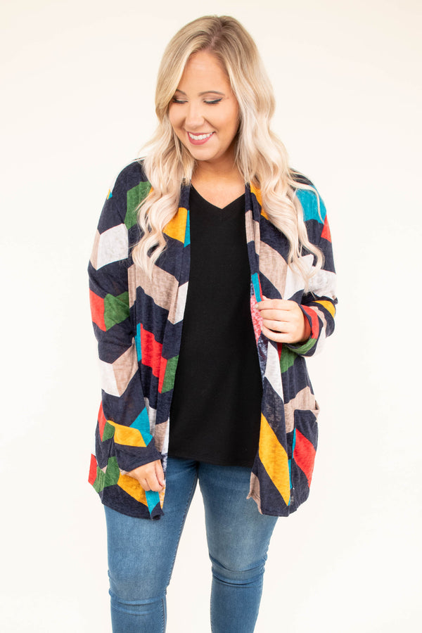 navy cardigan with pockets